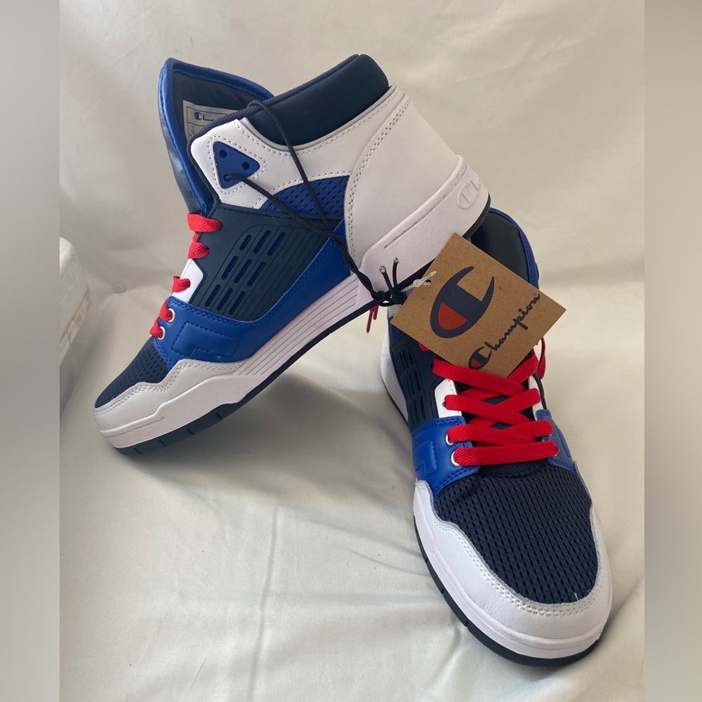 Champion 3 on 3 Hi Top White-Navy-Royal Color Men's Sneakers Size 10 New W/ Tags